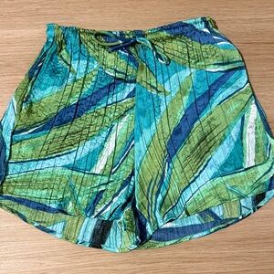 H&M Green and Blue Patterned Athletic Shorts